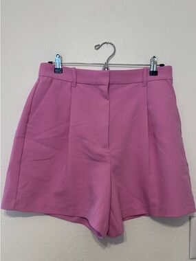 Abercrombie & Fitch Women's Pink High-Waist Tailored Shorts